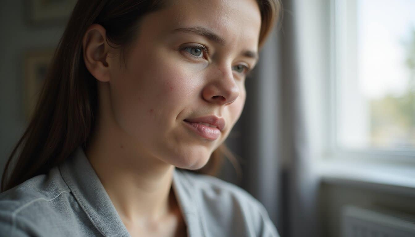Reflective person indoors as part of a cocaine detox process