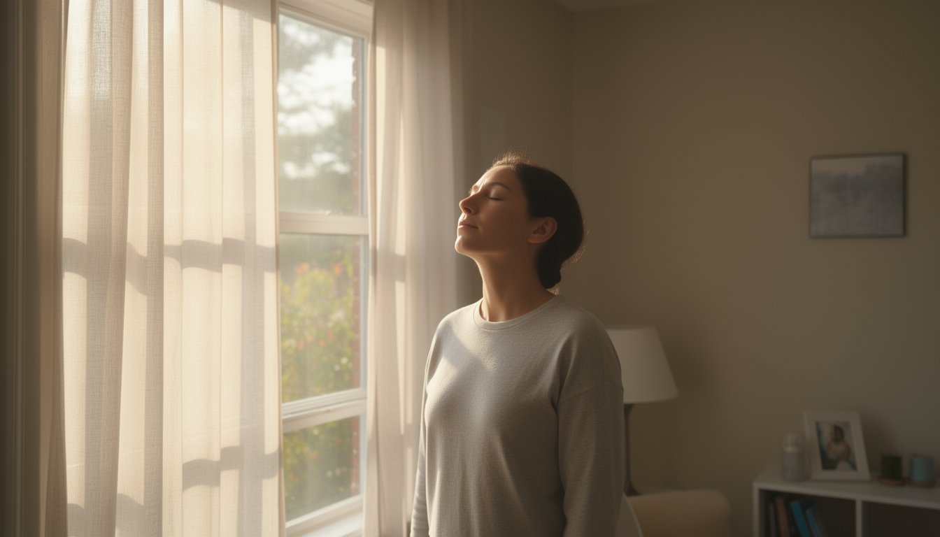 Hopeful recovery moment with person by window at Simonds Recovery Centers
