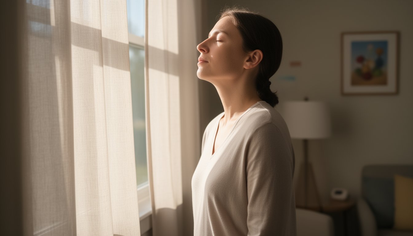 Individual finding clarity during treatment at Simonds Recovery Centers by window