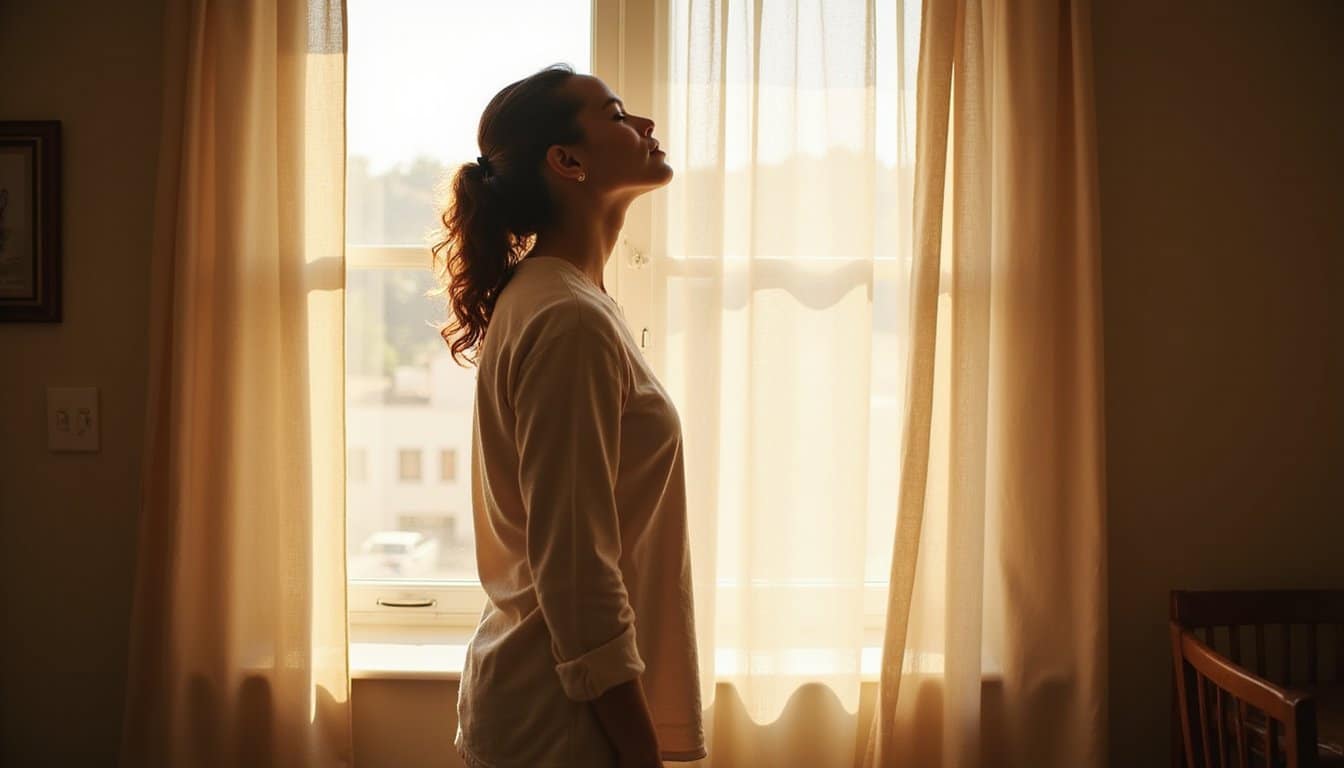 Person in quiet contemplation by window at Simonds Recovery Centers treatment center
